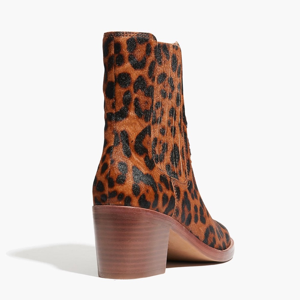 Madewell The Autumn High Chelsea Boot in Leopard Calf Hair- New - Picture 3 of 9